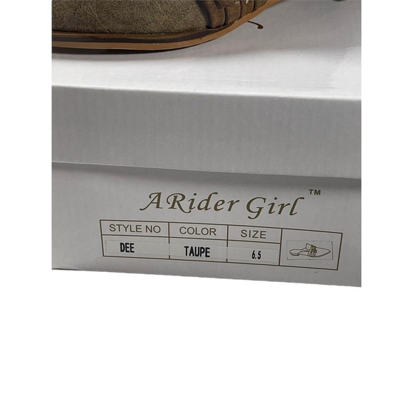 A Rider Girl Women's  Dee Taupe SIZE 6.5 Pointed Toe  Open Back Shoes - Picture 3 of 3